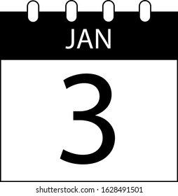 A simple design of third calendar icon