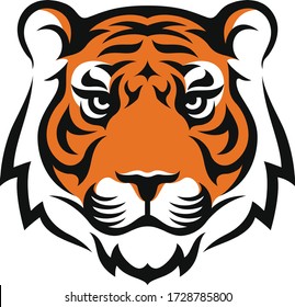 Simple Design of Tiger Head Tattoo Style Vector