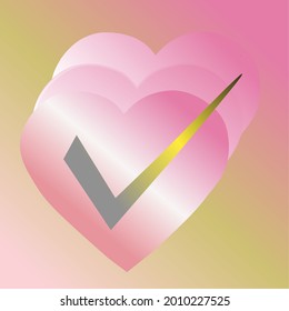 Diseño sencillo de forma de amor verdadero con estilo de gradación adecuado para el diseño del logotipo, icono, mascota, afiche, pegatina e impresión de pantalla