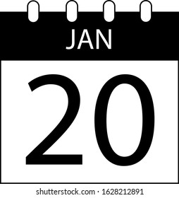 A simple design of twentieth calendar icon