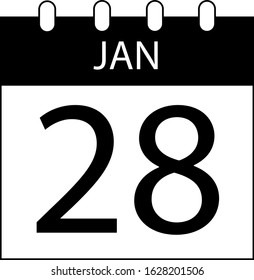 A simple design of twenty-eighth calendar icon
