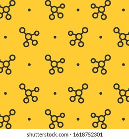 simple design two color blue atom on yellow background.