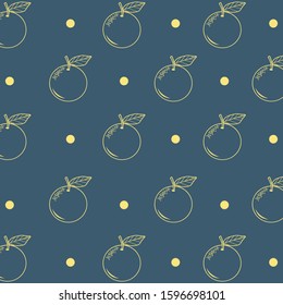 simple design two color light yellow orange on dark blue background.