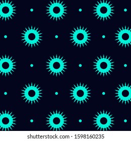 simple design two color light blue particle on dark blue background.