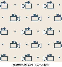 simple design two color light blue camera on white cream background.