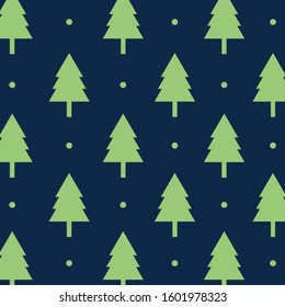 simple design two color light green tree on dark blue background.