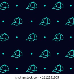 simple design two color light blue hat on dark blue background.