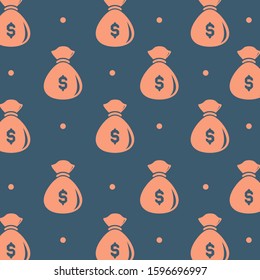 simple design two color pink money on dark blue background.