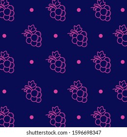 simple design two color pink grape on dark purple background.