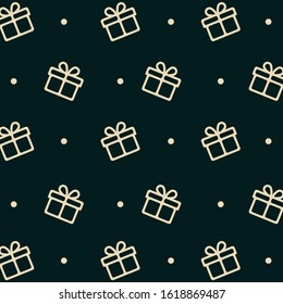 simple design two color white cream gift on green background.