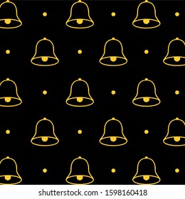 simple design two color yellow bell on dark blue background.