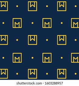 simple design two color yellow charter on dark blue background.