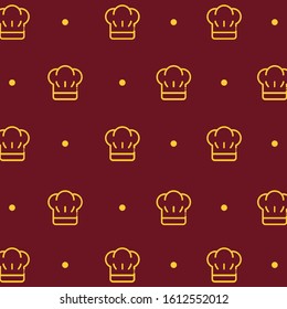 simple design two color yellow chef on red background.