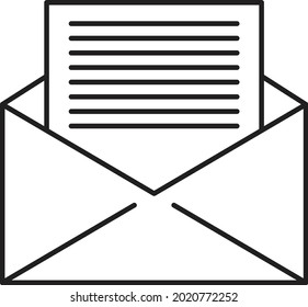 Simple design vector of envelope with black and white outline
