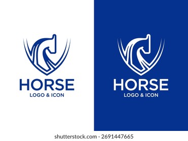 simple design vector horse logo icon