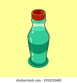 simple design vector of red bottle 