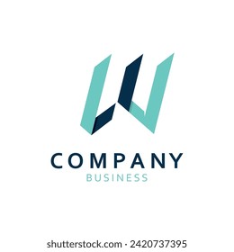 Simple Design of W Letter Element Isolated on Background.