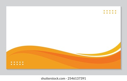 Simple design wavy orange background with white space for text, abstract orange brochure flyer