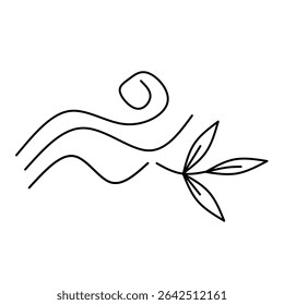 Hojas de planta de soplado de viento de diseño simple