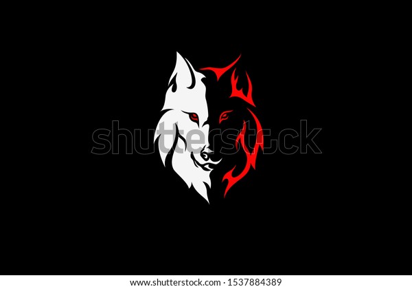 half black half white wolf