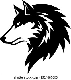 Simple Design of Wolf Head Vector