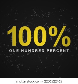 Einfaches, gelbes Design, 100% oder 100% Sonderangebot auf abstraktem schwarzem Hintergrund.