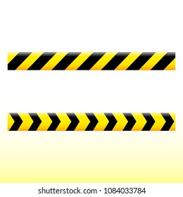 Simple design of a yellow ribbon with black stripes vector illustration isolated on white