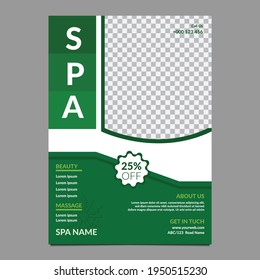  Simple Designed Green Color Editable Spa offer Flyer Template 