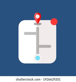 A simple designed map icon for travel route application icon