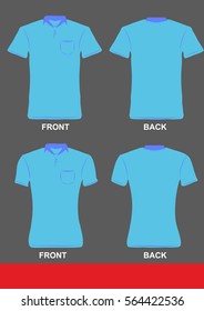 Simple design,T-shirt with pocket. colored Blue