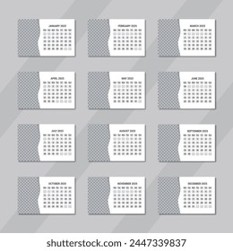 Simple desk calendar design template 2025