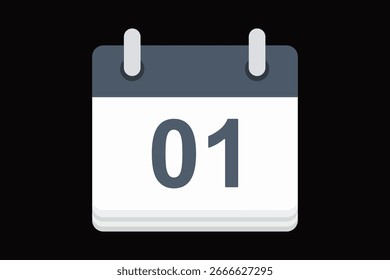 Simple Desk Calendar Showing the First Day of the Month
