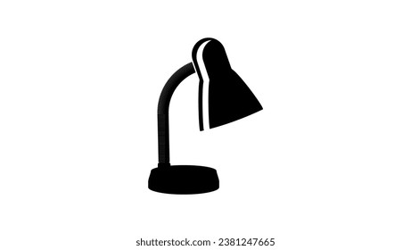 Simple lámpara de escritorio, silueta negra aislada