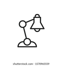 Simple desk lamp line icon. Stroke pictogram. Vector illustration isolated on a white background. Premium quality symbol. Vector sign for mobile app and web sites.