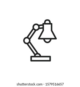 Simple desk lamp line icon. Stroke pictogram. Vector illustration isolated on a white background. Premium quality symbol. Vector sign for mobile app and web sites.