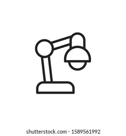 Simple desk lamp line icon. Stroke pictogram. Vector illustration isolated on a white background. Premium quality symbol. Vector sign for mobile app and web sites.