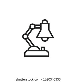 Simple desk lamp line icon. Stroke pictogram. Vector illustration isolated on a white background. Premium quality symbol. Vector sign for mobile app and web sites.
