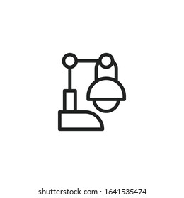 Simple desk lamp line icon. Stroke pictogram. Vector illustration isolated on a white background. Premium quality symbol. Vector sign for mobile app and web sites.