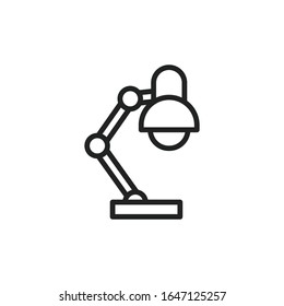 Simple desk lamp line icon. Stroke pictogram. Vector illustration isolated on a white background. Premium quality symbol. Vector sign for mobile app and web sites.