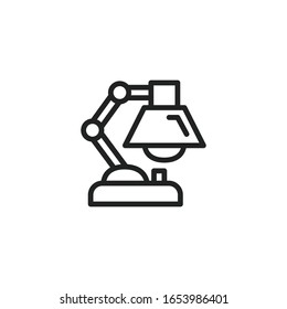 Simple desk lamp line icon. Stroke pictogram. Vector illustration isolated on a white background. Premium quality symbol. Vector sign for mobile app and web sites.