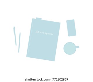 Simple Desk Scene - Shakespeare, Writing, Coffee
