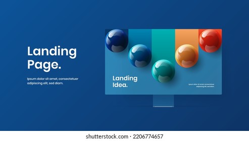 Simple desktop mockup site illustration. Amazing presentation design vector template.