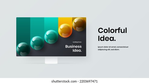 Diseño de pantalla simple del sitio de simulación de escritorio. Ilustración de diseño vectorial de banner premium.