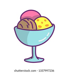 Simple Dessert, Ice Cream Illustration