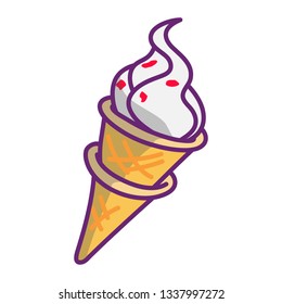 Simple Dessert, Ice Cream Illustration