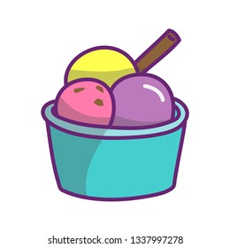 Simple Dessert, Ice Cream Illustration