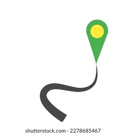 simple destination point route and destination symbol vector