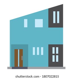 Simple detached house, house, building illustration, vector data