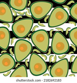 simple detail avocado fruit seamless repeatable pattern. vector illustration striped background abstract contemporary design. perfect for fabric fashion textile design hand wrapping, invitations,