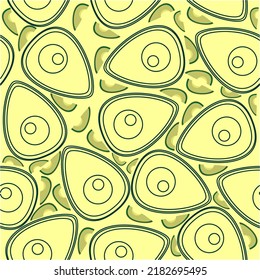 simple detail sliced avocado fruit seamless repeatable pattern. vector illustration yellow pastel  background abstract contemporary design. perfect for fabric fashion textile design hand wrapping,